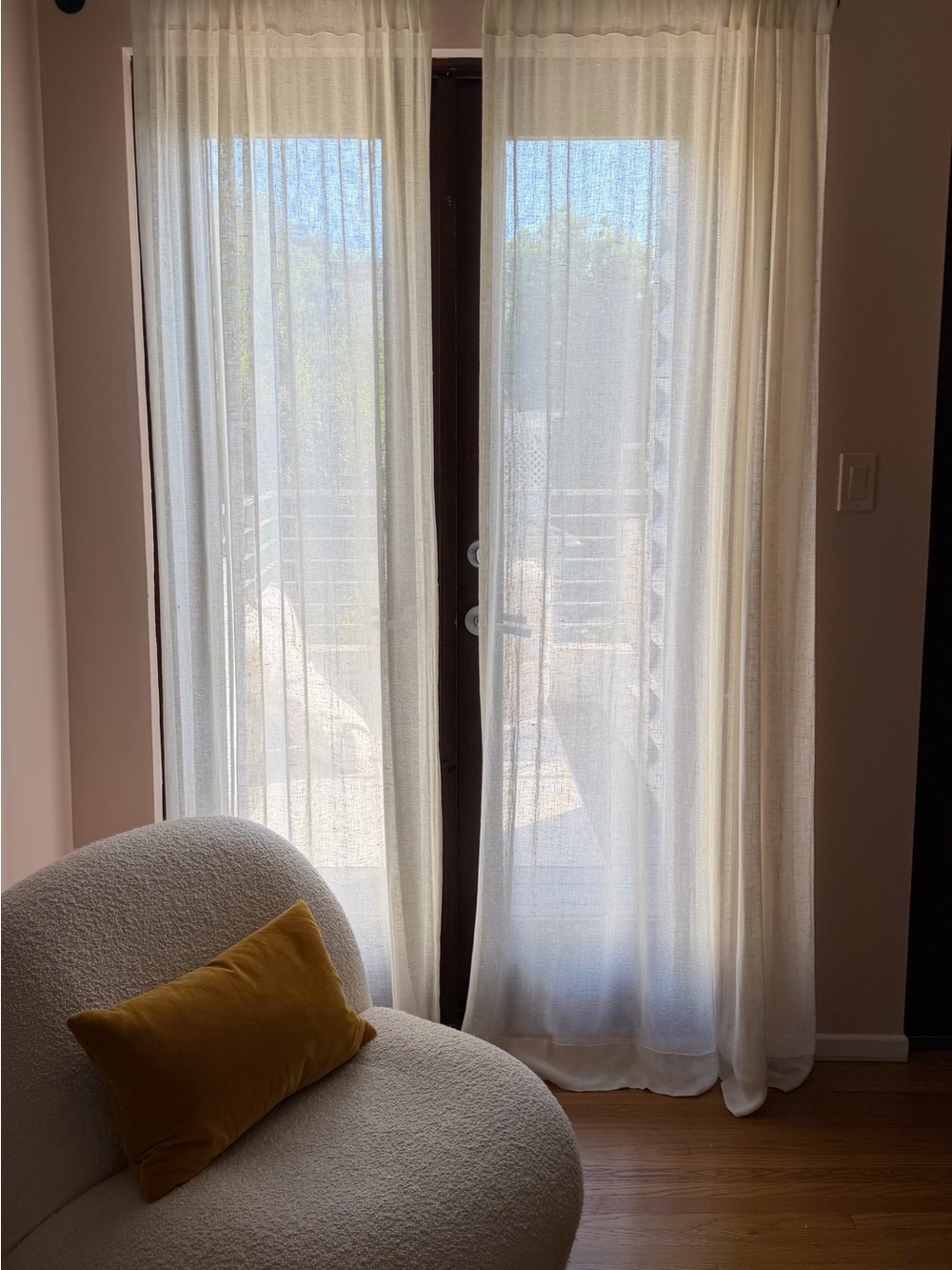 RESTORATION HARDWARE SHEER LINEN DRAPES 50x84